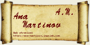 Ana Martinov vizit kartica